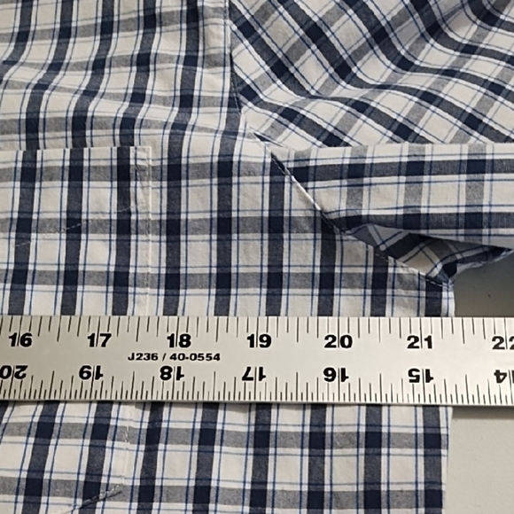 Chaps Navy and White Casual Button Down Shirt Long Sleeve - Picture 5 of 9